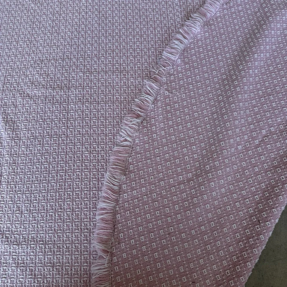 Vintage Cotton Waffle Knit Blanket 73x53 Oval Pink Nursery Baby‎ Girl Shower
